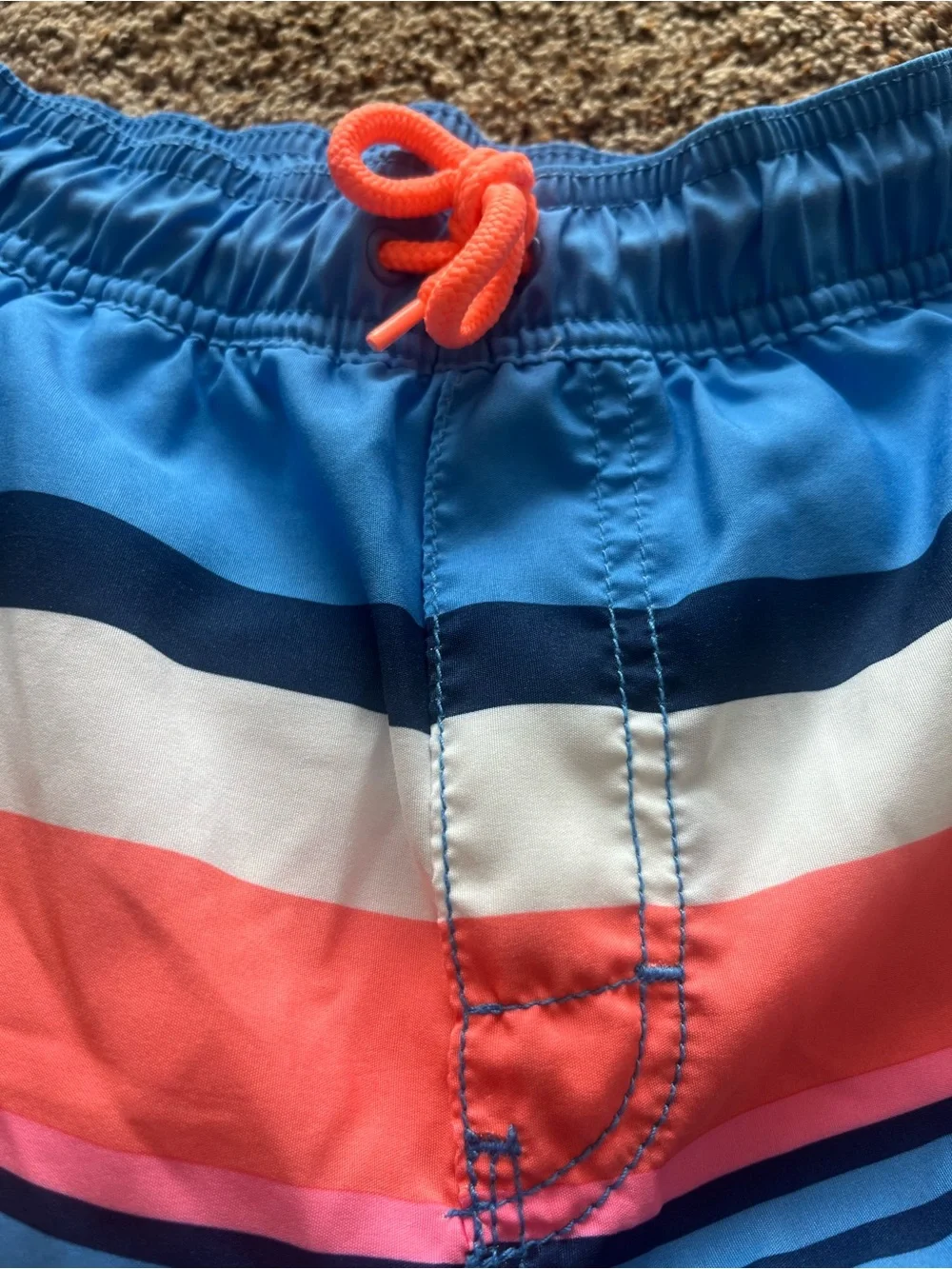 Osh Gosh Boys' Colorful Stripe and Coral Octopus Swim Shorts Set